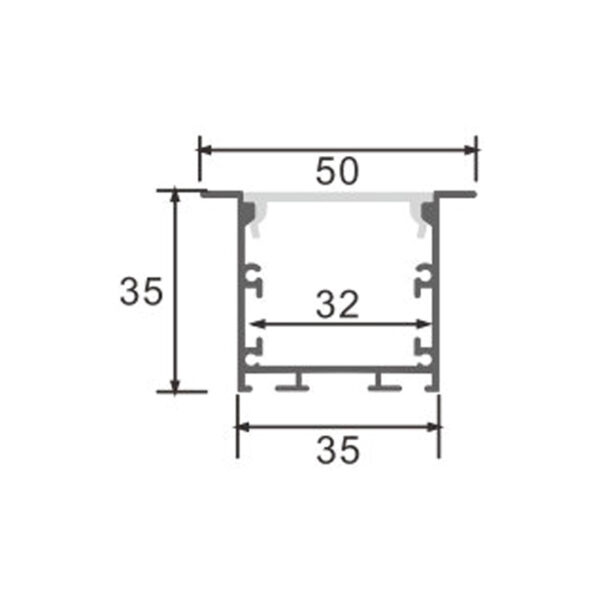 Profilé aluminium Phey - 2 mètres Aluminium - Ledme - LM3785 – Image 2