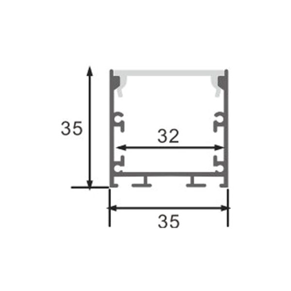 Profilé aluminium laqué Fate Noir - 2 mètres Noir - Ledme - LM3786 – Image 2