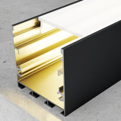 Profilé aluminium laqué Fate Noir - 2 mètres Noir - Ledme - LM3786