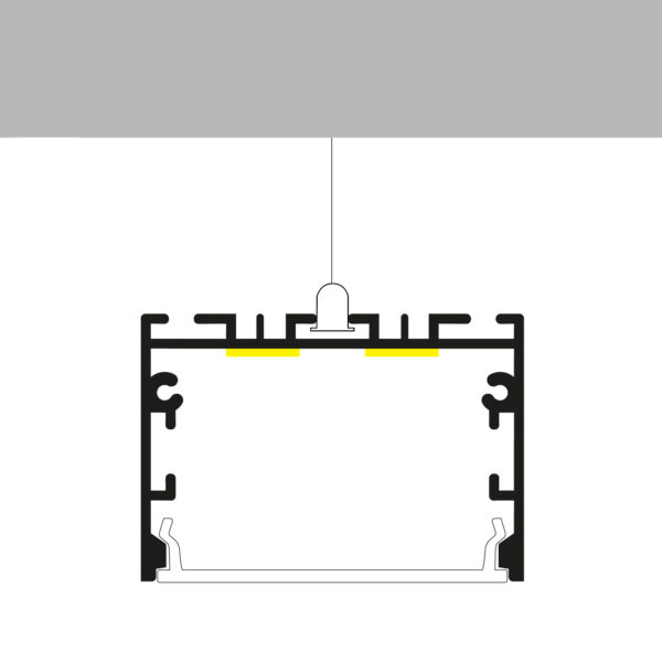 Profilé Aluminium Laqué Noir Sixe - 2 mètres Noir - Ledme - LM3790 – Image 3
