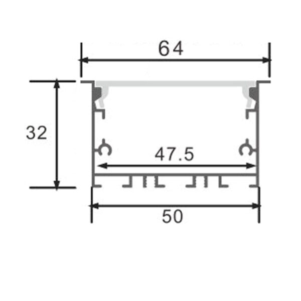 Profilé aluminium Epyf - 2 mètres Aluminium - Ledme - LM3791 – Image 2