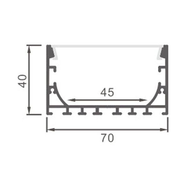 Profilé tout aluminium - 2 mètres Aluminium - Ledme - LM3793 – Image 2