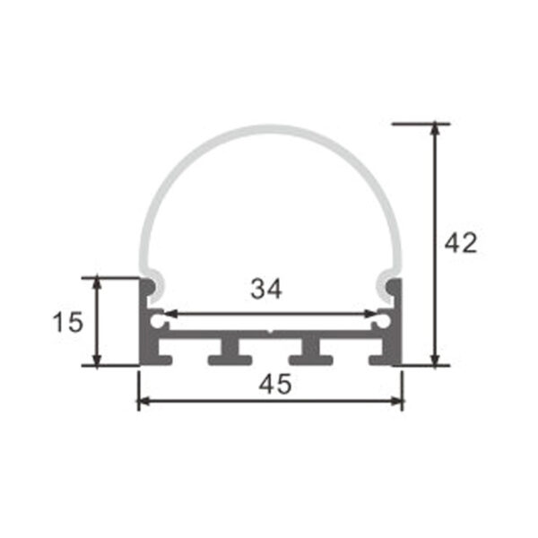 Profilé aluminium ovale - 2 mètres Aluminium - Ledme - LM3795 – Image 2