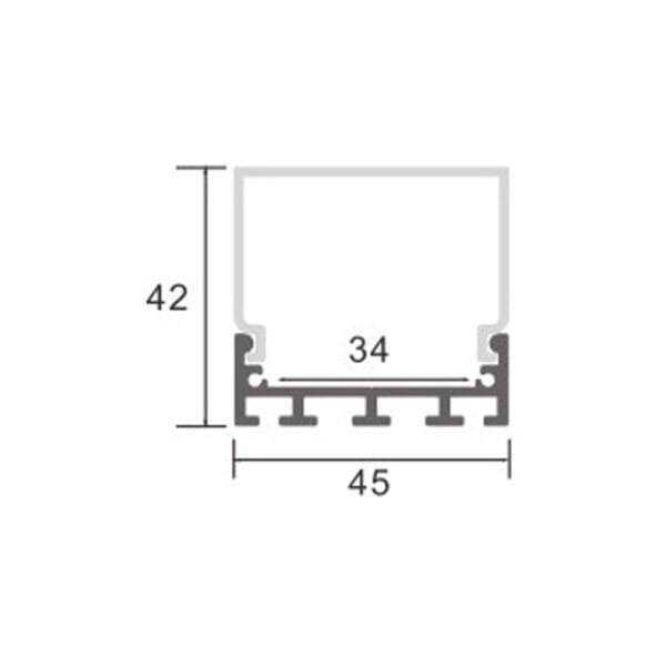 Profilé aluminium Traken - 2 mètres Aluminium - Ledme - LM3797 – Image 2