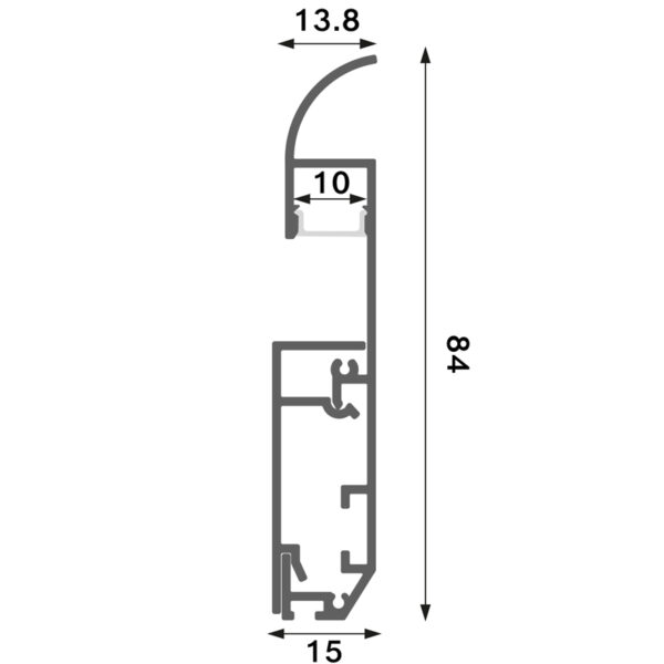 Profilé aluminium laqué Blanc Muye - 2 mètres Blanc - Ledme - LM3803 – Image 2