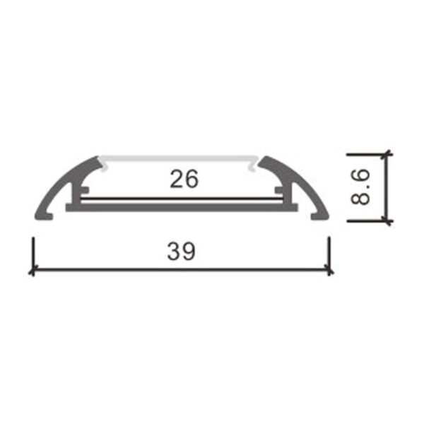 Profilé aluminium Mind - 2 mètres Aluminium - Ledme - LM3807 – Image 2