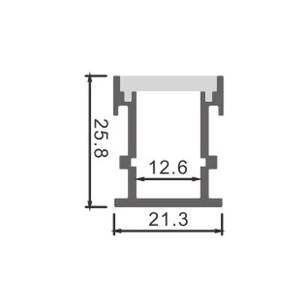 Profilé aluminium Ufeg - 2 mètres Aluminium - Ledme - LM3813 – Image 2