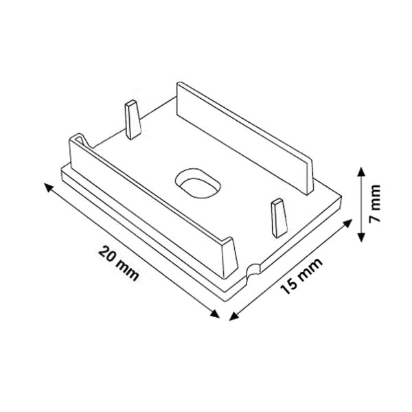 Pack 2 Bouchons pour Profil LM3815 - Ledme - LM3815A – Image 2