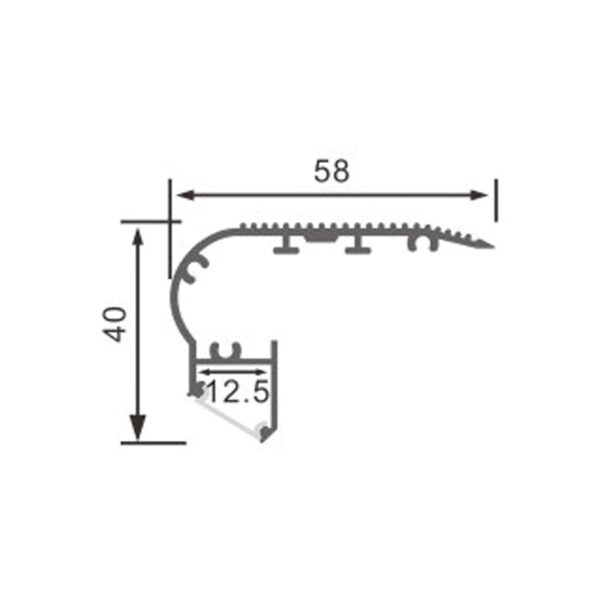 Profilé aluminium Kuf - 2 mètres Aluminium - Ledme - LM3819 – Image 2