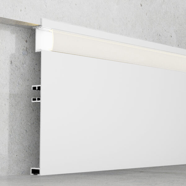 Profilé aluminium laqué Blanc Miet - 2 mètres Blanc - Ledme - LM3821