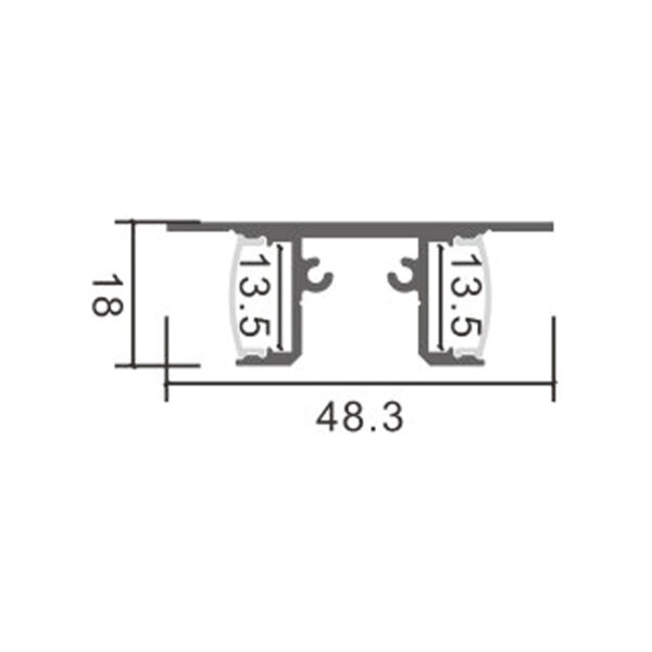 Profilé aluminium Gote laqué Noir - 2 mètres Noir - Ledme - LM3829 – Image 2