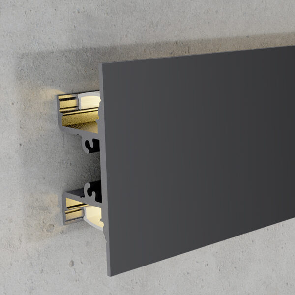 Profilé aluminium Gote laqué Noir - 2 mètres Noir - Ledme - LM3829
