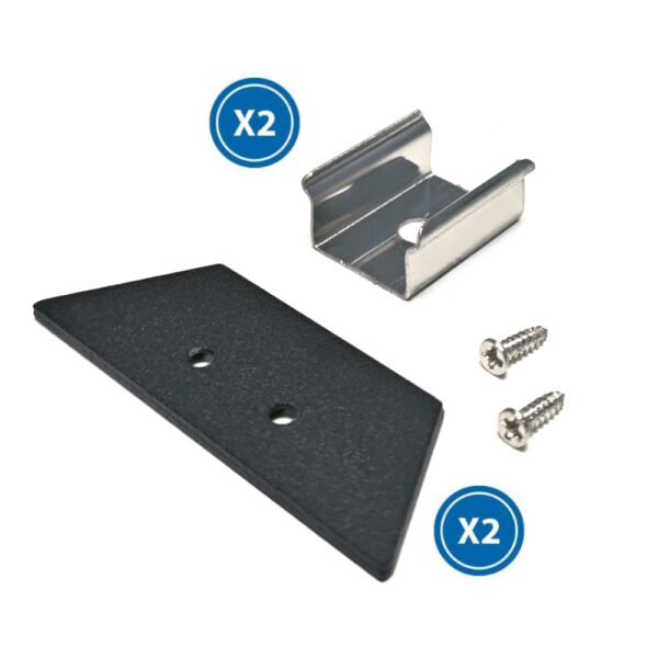 Pack 2 Chevilles et 2 agrafes pour Profil LM3829 - Ledme - LM3829A