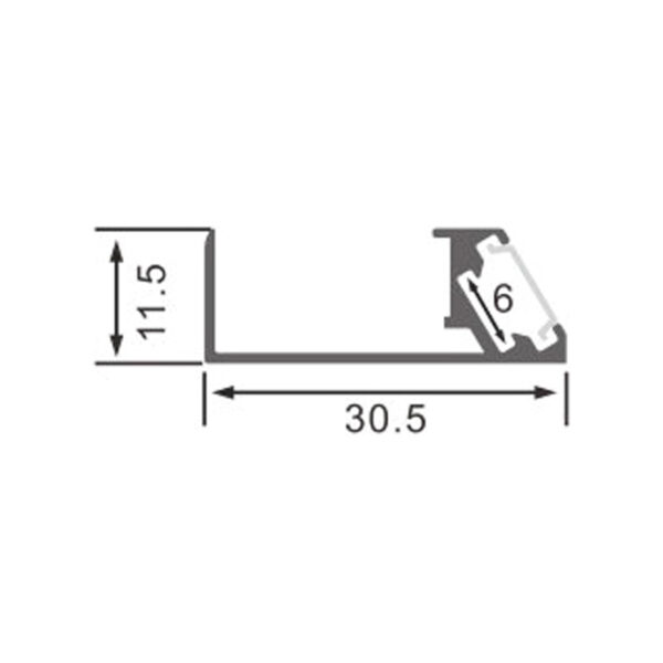 Profilé aluminium laqué Keo Noir - 2 mètres Noir - Ledme - LM3845 – Image 2