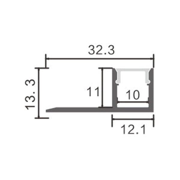 Profilé aluminium Ope - 2 mètres Aluminium - Ledme - LM3855 – Image 2