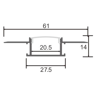 Profilé aluminium Feat - 2 mètres Aluminium - Ledme - LM3867 – Image 2
