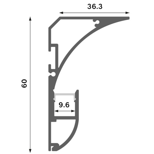 Profilé Aluminium Mer Laqué Blanc - 2 mètres Blanc - Ledme - LM3885 – Image 2