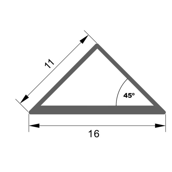 Profilé triangulaire en aluminium - 2 mètres Aluminium - Ledme - LM3050 – Image 2