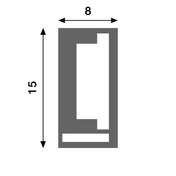 Etui Silicone Rectanle 15X8 Pour Bandes Led - 20 mètres - Ledme - LM3979 – Image 2