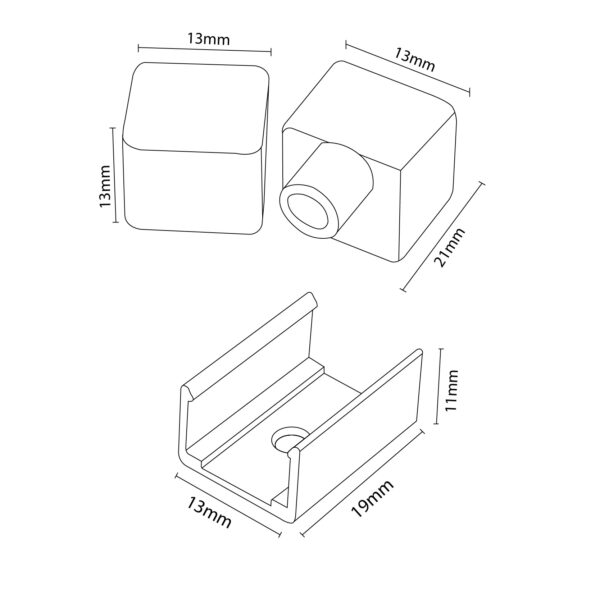 Pack Bouchons et agrafes pour recouvrement Néon LM3973 - Ledme - LM3987 – Image 2