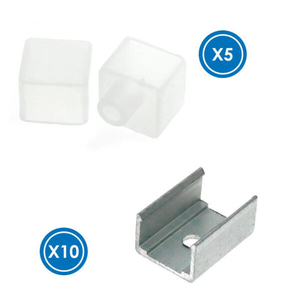 Pack Bouchons et agrafes pour recouvrement Néon LM3973 - Ledme - LM3987