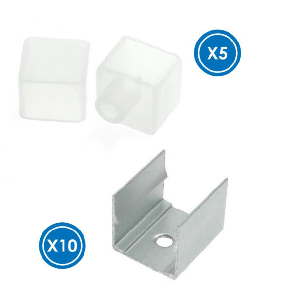 Pack Bouchons et agrafes pour recouvrement Néon LM3975 - Ledme - LM3988
