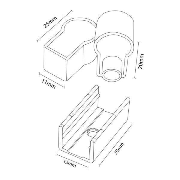 Pack Bouchons et agrafes pour recouvrement Néon LM3977 - Ledme - LM3989 – Image 2