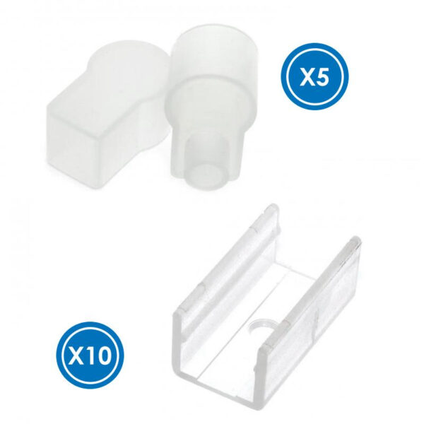 Pack Bouchons et agrafes pour recouvrement Néon LM3977 - Ledme - LM3989