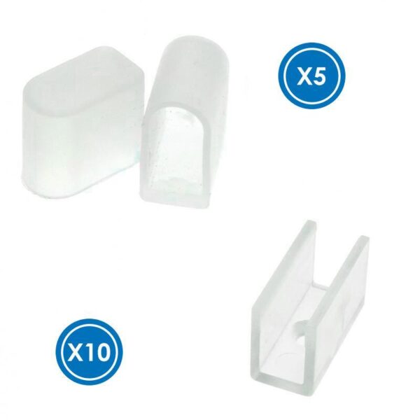 Pack Bouchons et clips pour réglette Néon Case LM3979 - Ledme - LM3990