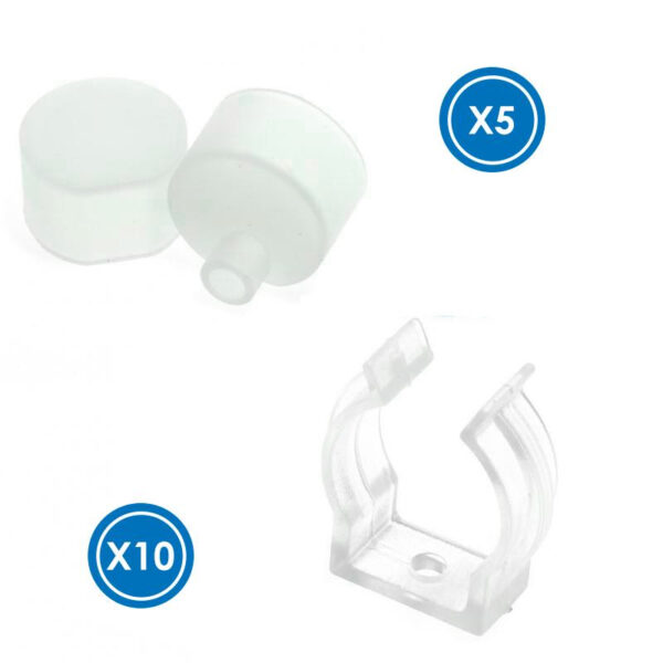 Pack Bouchons et clips pour Cache Néon LM3981 - Ledme - LM3991