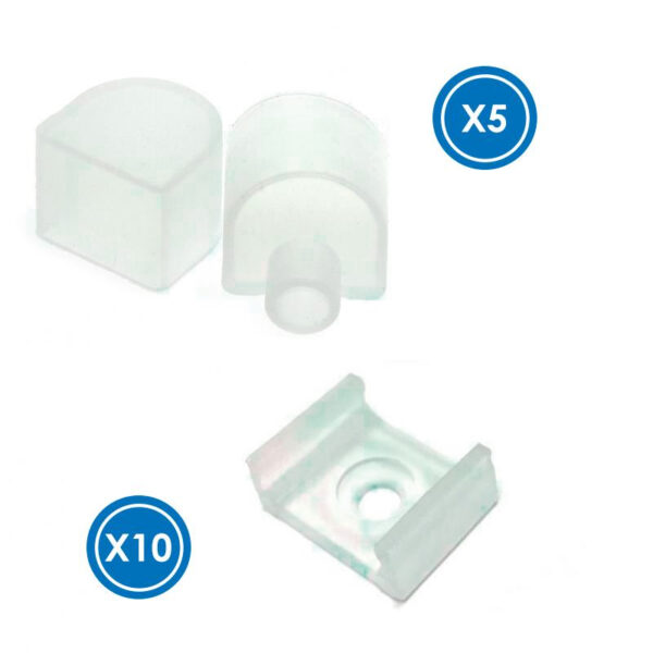 Pack Bouchons et clips pour bandeau Néon LM3982 - Ledme - LM3992