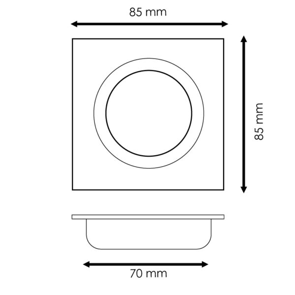 Bague inclinable carrée blanche Série Eco pour GU10/MR16 - Ledme - LM4320 – Image 2