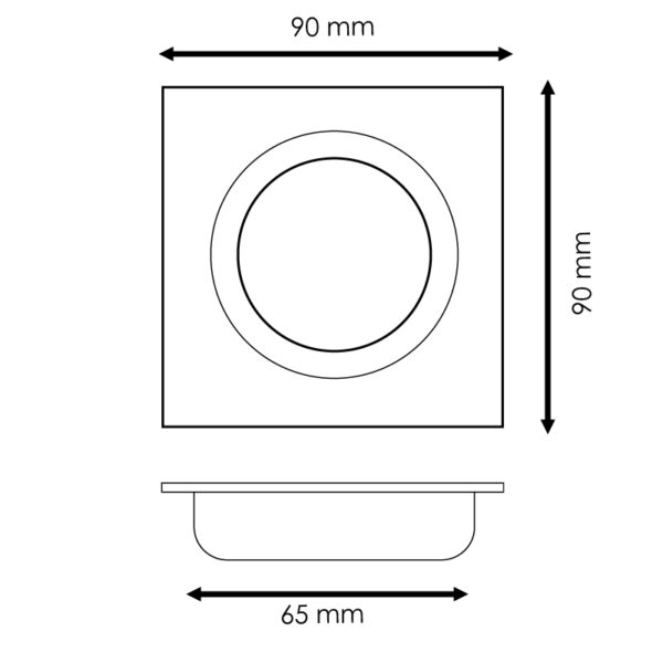 Anneau inclinable carré blanc série Luxury pour GU10/MR16 - Ledme - LM4324 – Image 2
