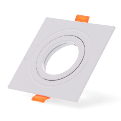 Anneau inclinable carré blanc série Luxury pour GU10/MR16 - Ledme - LM4324