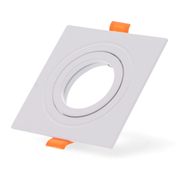 Anneau inclinable carré blanc série Luxury pour GU10/MR16 - Ledme - LM4324