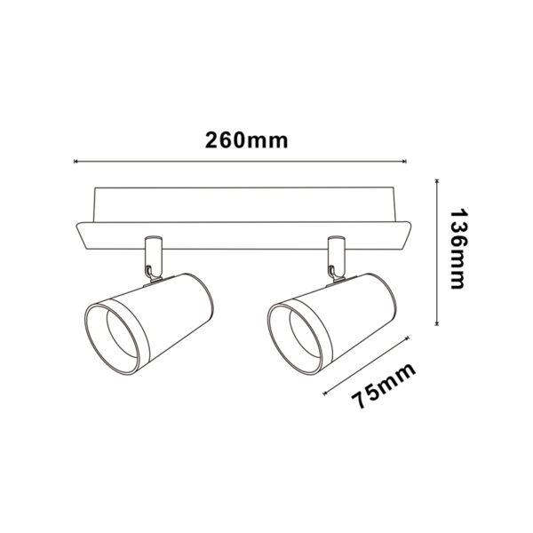 Plafonnier GU10 Orientable 2 Spots State - Ledme - LM4357 – Image 2