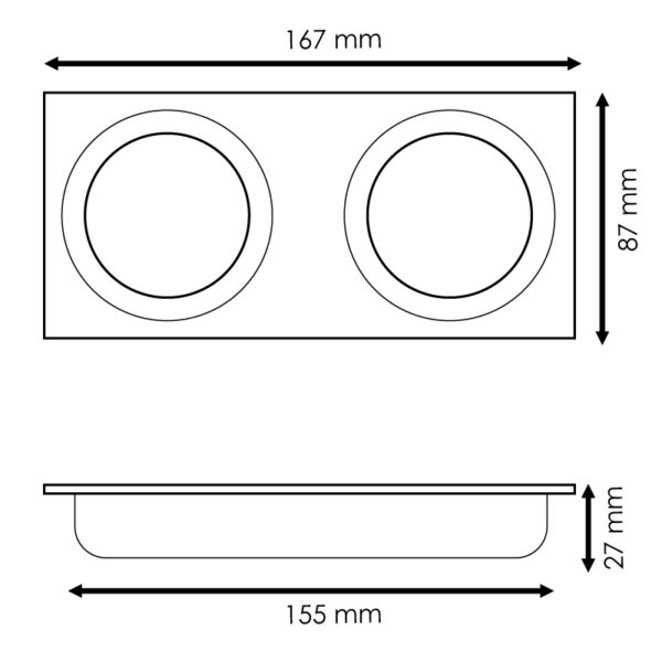Bague Encastrable 2L pour module Cobfix 10W - Ledme - LM4366 – Image 2