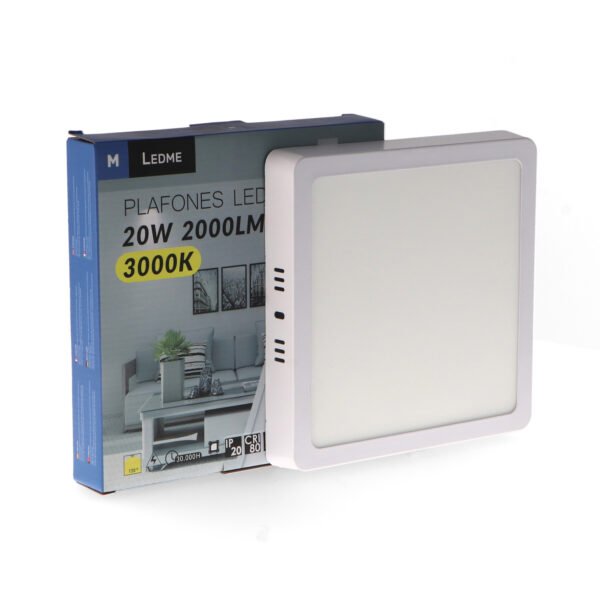 Panneau de Surface Carré Série Slim 20W 3000K - Ledme - LM5255 – Image 3
