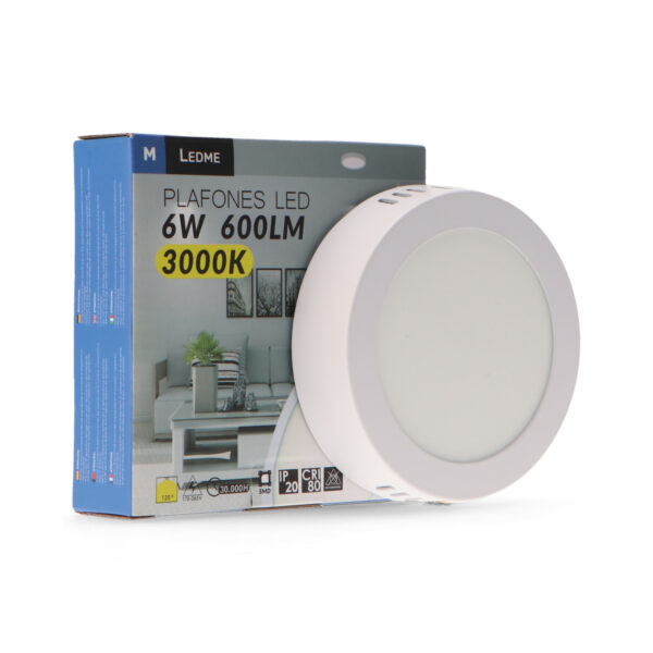 Panneau de Surface Circulaire Série Slim 6W 4500K - Ledme - LM5290 – Image 3