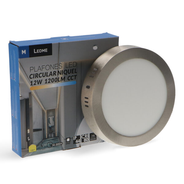 Panneau Circulaire en Surface Nickel 12W CCT - Ledme - LM5540 – Image 3