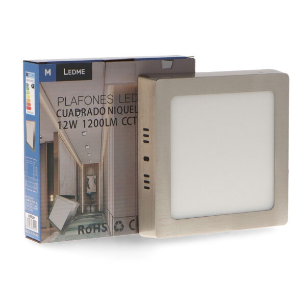 Panneau de Surface Carré Nickel 12W CCT - Ledme - LM5541 – Image 3