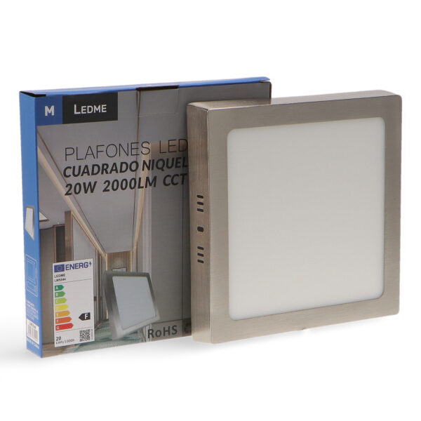 Panneau de Surface Carré Nickel 20W CCT - Ledme - LM5544 – Image 3
