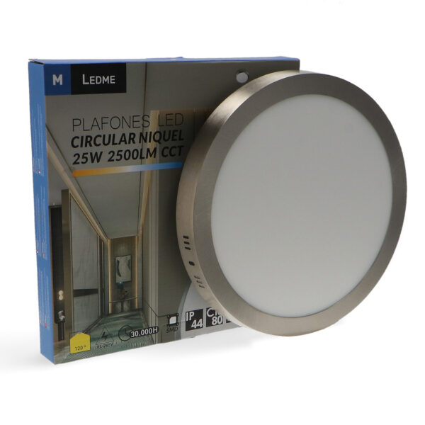 Panneau Circulaire en Surface Nickel 25W CCT - Ledme - LM5546 – Image 3