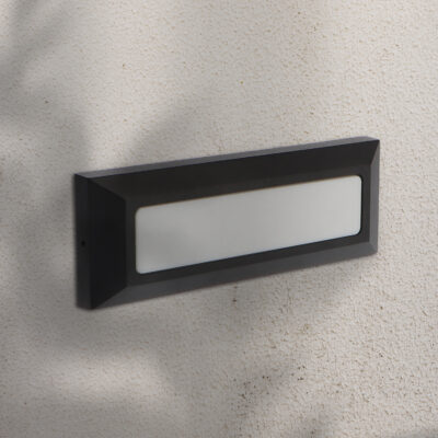 Balise de Surface Led Murale Longue Rectangulaire Noir 5W IP54 3000K - Ledme - LM6102