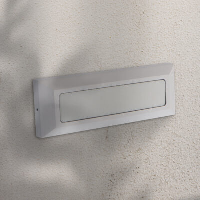 Balise de Surface Led Murale Longue Rectangulaire Blanche 5W IP54 3000K - Ledme - LM6104