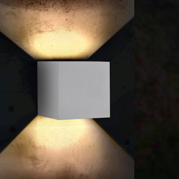 Applique LED Cube Blanche 12W IP54 CCT - Ledme - LM6183 – Image 3