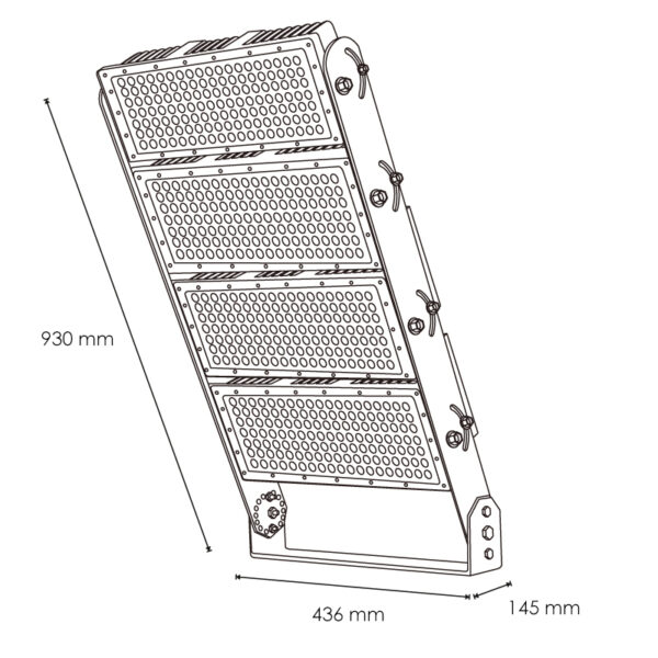 Projecteur de Stade LED Modulaire 1000W 25º 6000K - Ledme - LM6216 – Image 2