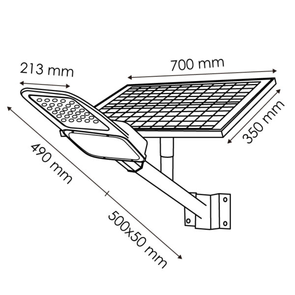 Lampadaire Solaire LED Minlight pour Éclairage Public 100W - DSC 6000K - Ledme - LM6372 – Image 2
