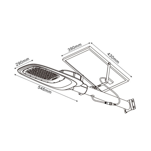 Lampadaire Solaire LED Dece pour Éclairage Public 300W 6000K - Ledme - LM6378 – Image 2