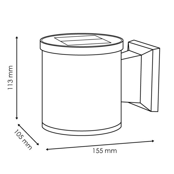 Applique murale LED solaire Cory 4500K - Ledme - LM6438 – Image 2